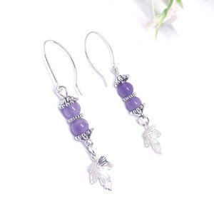 NEW Cute Amethyst Silver Earring